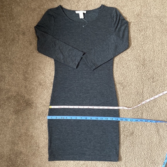 Forever 21 plain dark grey long sleeve form fitting dress, small - Picture 9 of 13